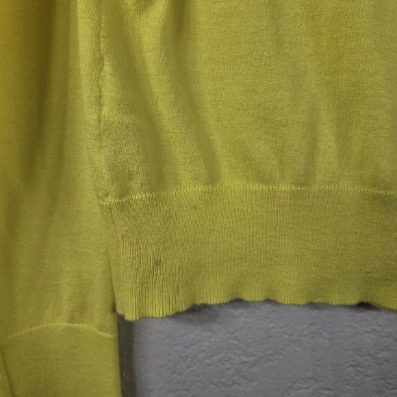 J. Crew Yellow Cardigan Sweater Size S Long Sleeve Button Up Crew Neck Cotton - Picture 4 of 15